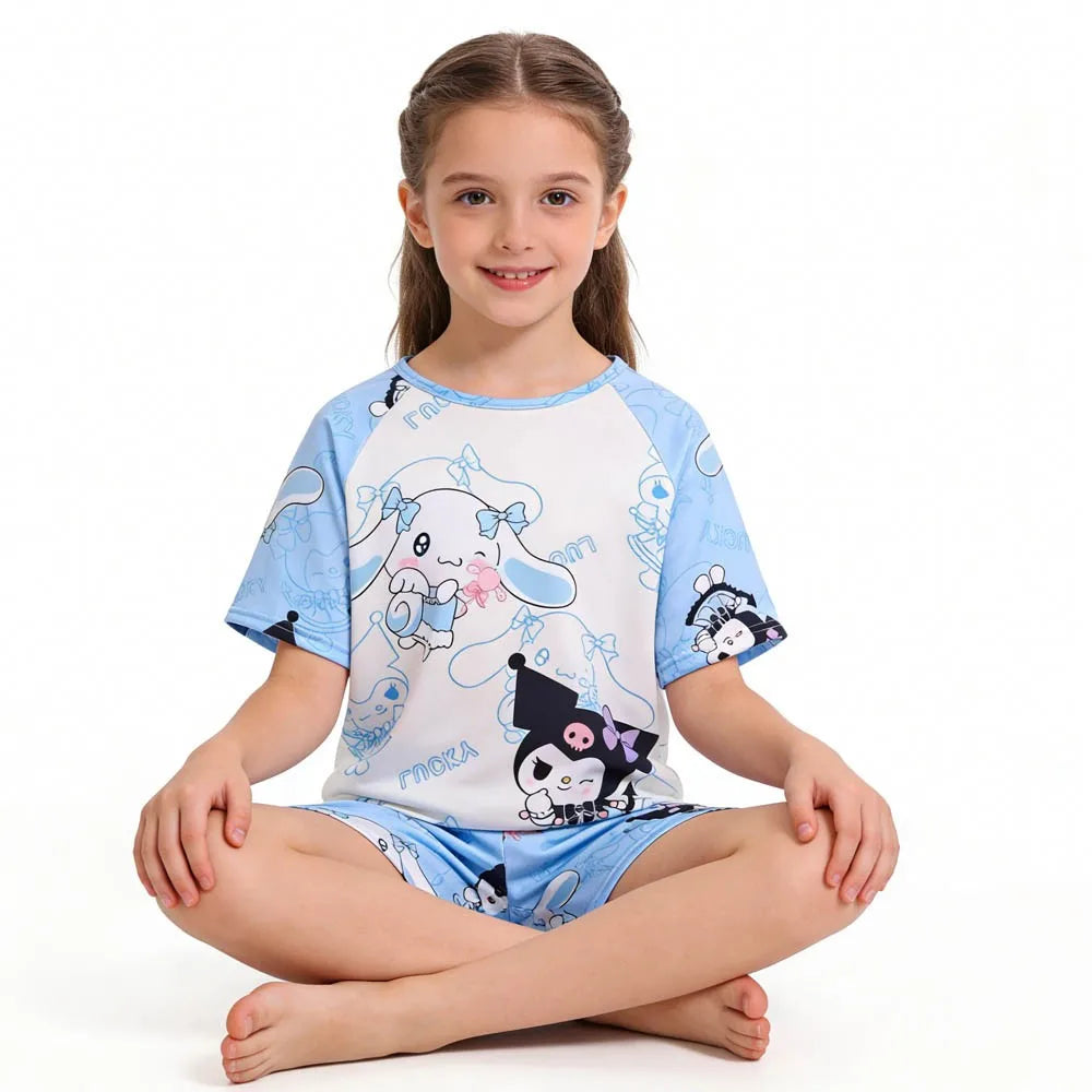 3 to 12 Years Girls Hello Kitty Cat Pajamas Sets