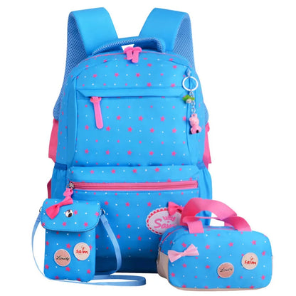 3PcsTeenagers girls Lightweight waterproof school bags