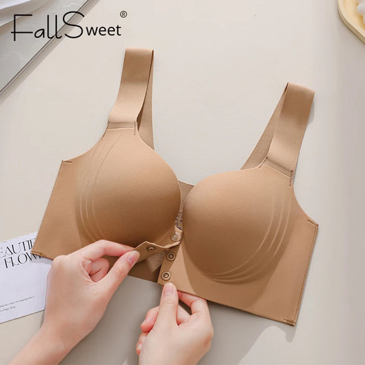 Fall Sweet 3PCS/set Wire-Free Front Closure Plus Size Bra