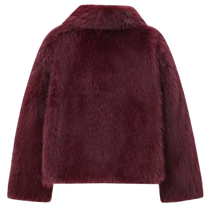 Long Sleeve Fur Casual Coats