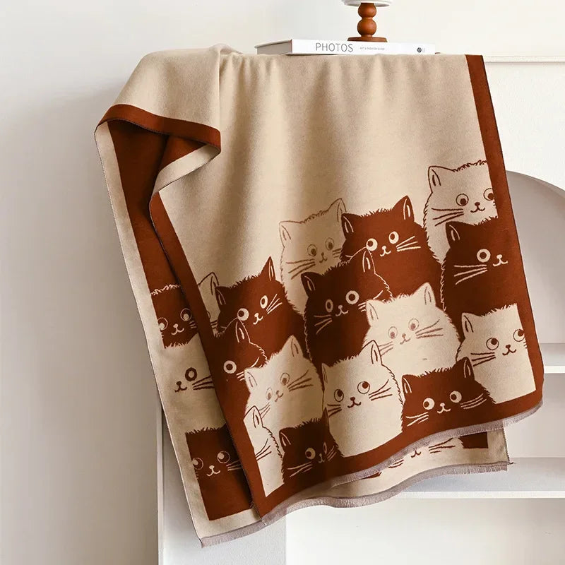 Cute Cat Cashmere Scarf