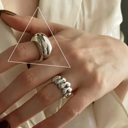 خاتم هندسي غير منتظم من الفضة الإسترلينية عيار 925
