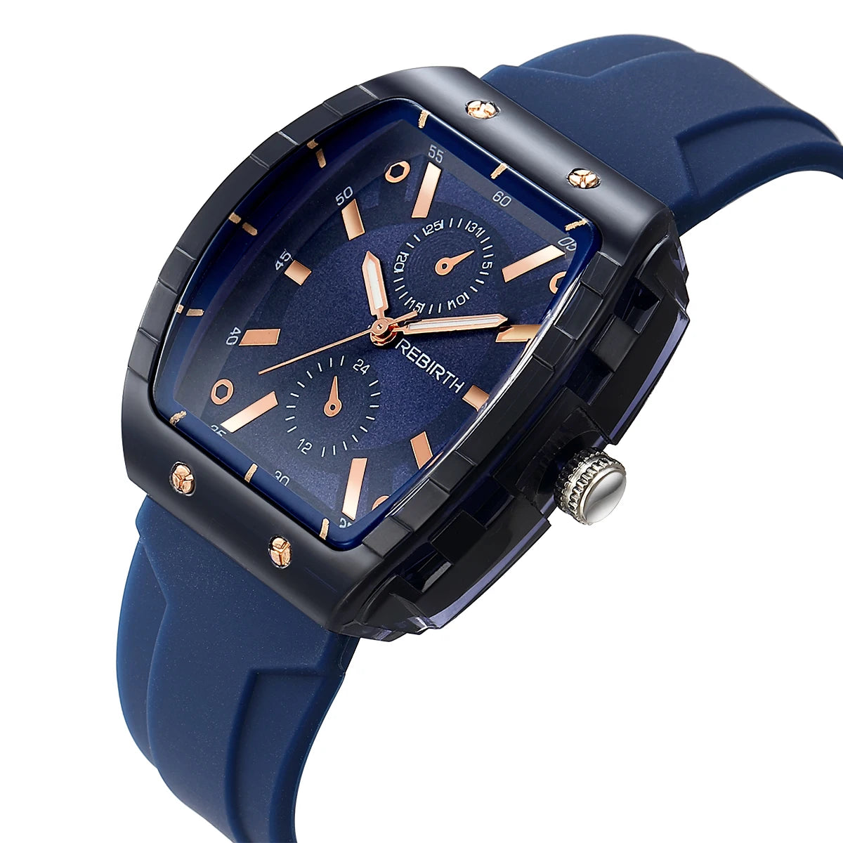 Affordable Macaron-Colored Barrel-Shaped with Silicone Strap Watch