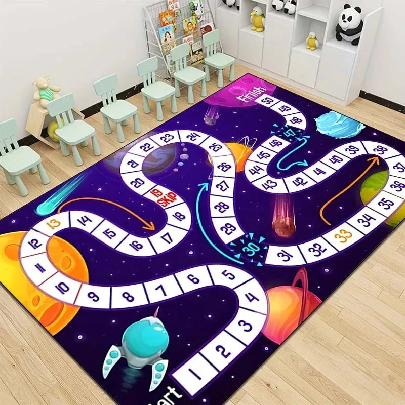 Snakes and Ladders Game Pattern Carpet Floor Mat