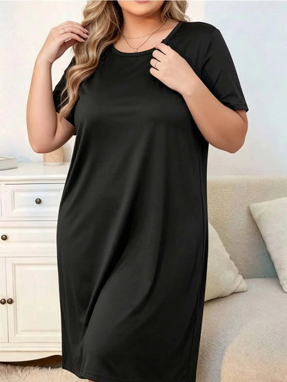 Plus-size short-sleeved casual home pajama set