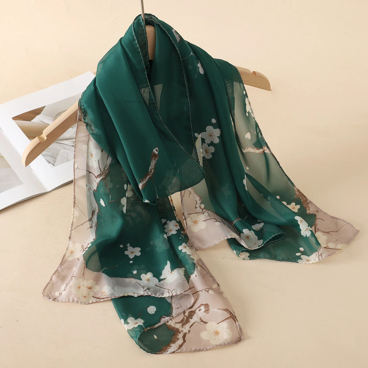 Chiffon Long Silk Scarf Turban