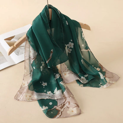 Chiffon Long Silk Scarf Turban