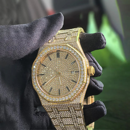 Moissanite Diamond Mechanical Automatic Movement Unisex Luminous Dial Luxury Wristwatch