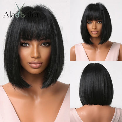Straight Short Highlights Blonde Hair Wig