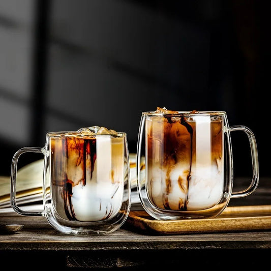 1pc Double Wall Glass Coffee Cup Glass Mug