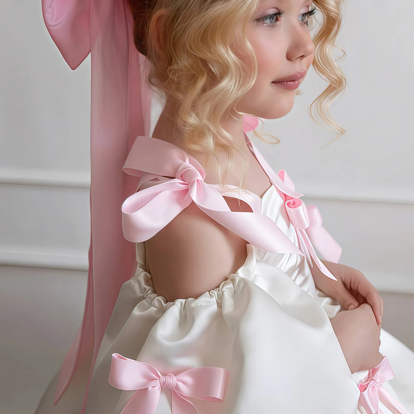 2-8Y Little Girls Puff-Sleeve Princess Dress