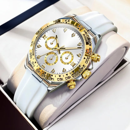 Luxury Silicone Strap Multifunctional Chronograph Quartz Watch