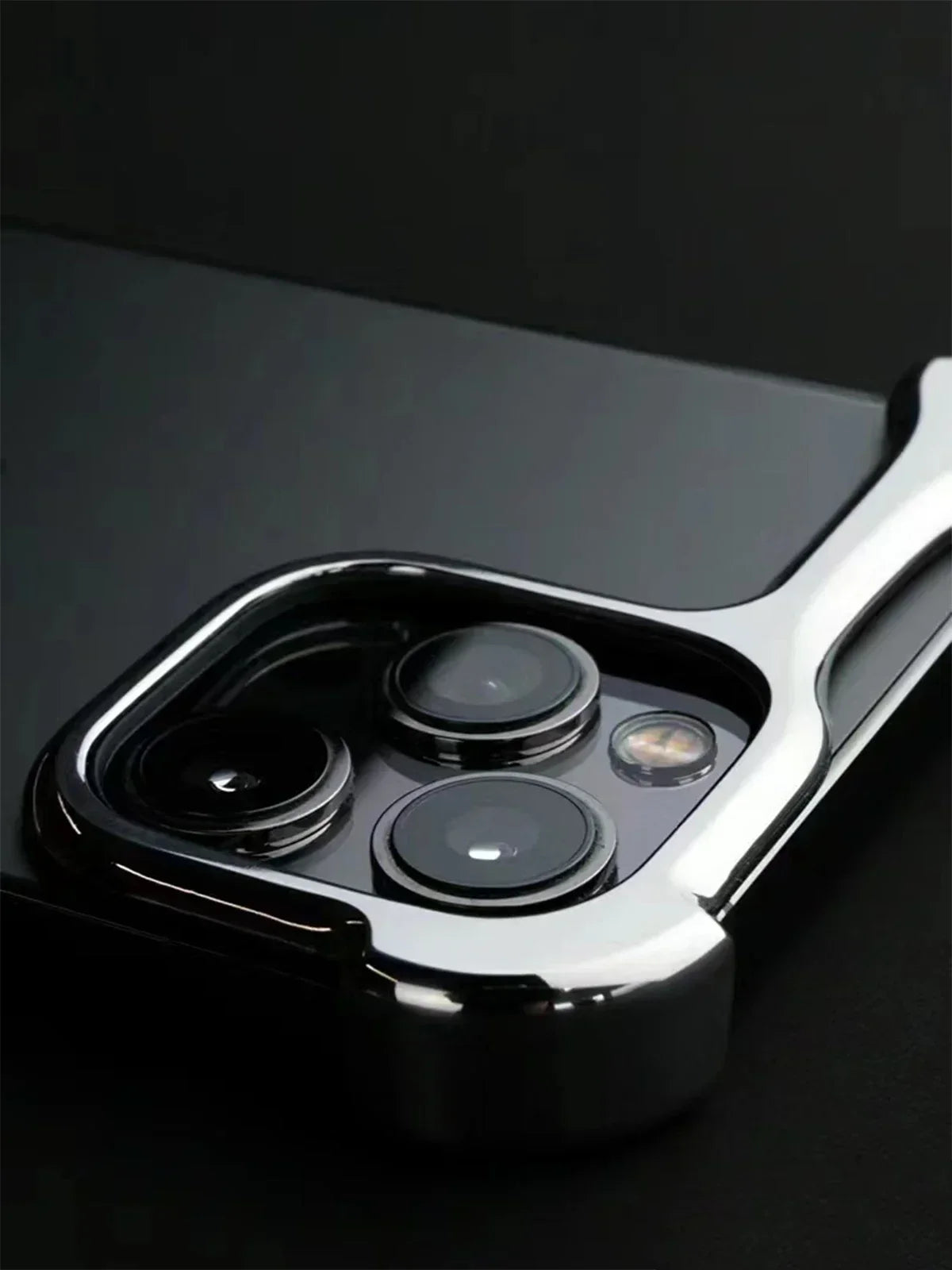 Irregular Metal Bumper Phone Case For IPhone Film Protect Bare Aluminum Shockproof Cover
