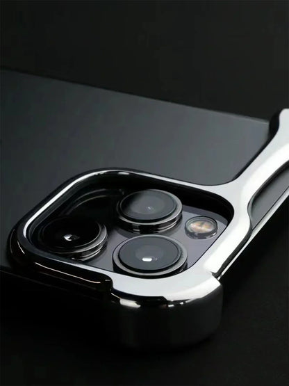 Irregular Metal Bumper Phone Case For IPhone Film Protect Bare Aluminum Shockproof Cover