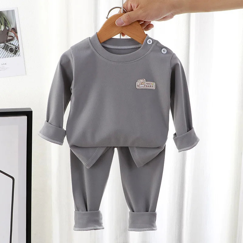 Spring and Autumn De Velvet Suit Cartoon Bear Sleepwear Pajamas