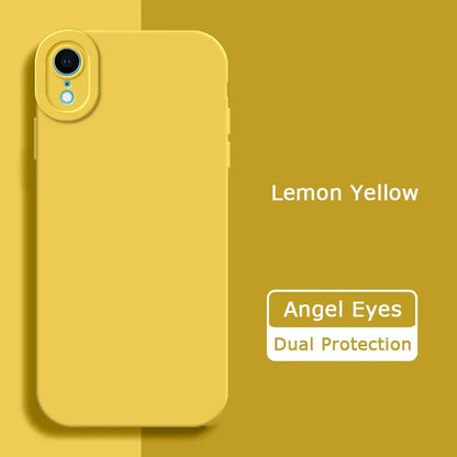 Angel Eyes Liquid Silicone Phone Case for iPhone X XR XS Max Full Protective Soft Waterproof Mobile Cover