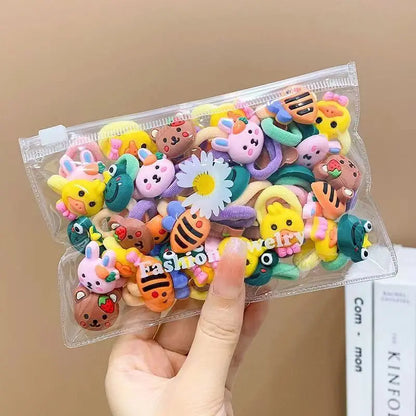 10/20Pcs/Set Cute Cartoon Rubber Elastic Hair Bands
