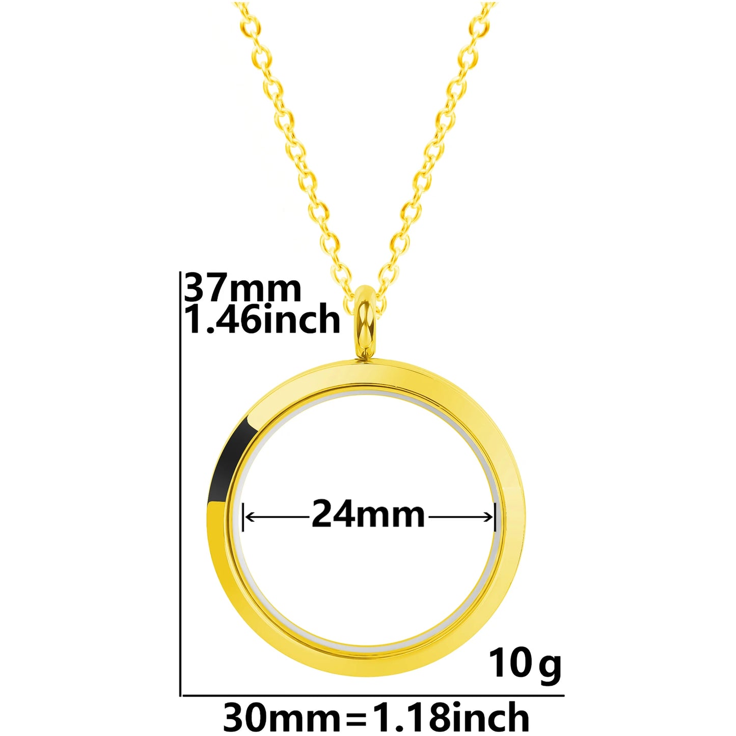 Twist Locket Pendant Photo Floating Charm Necklace