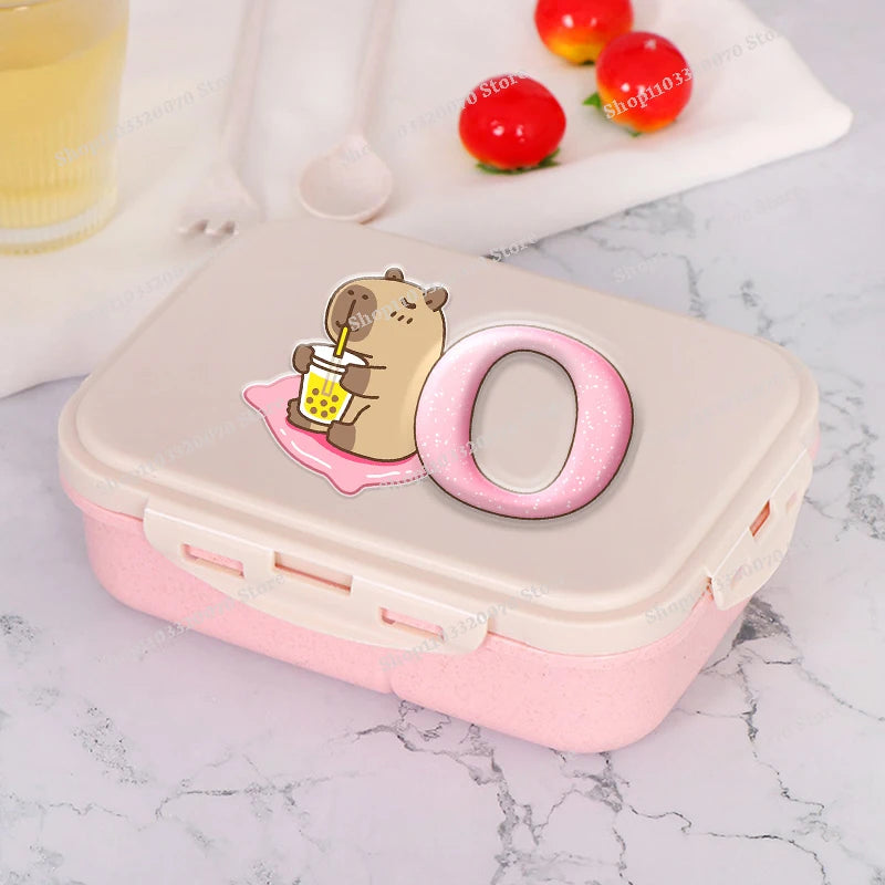 Capybara Pink Lunch Box Kawaii Portable Bento Box