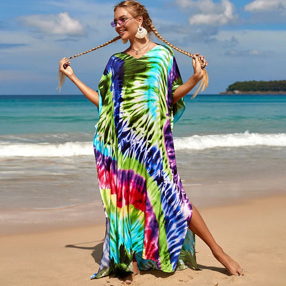 Swimsuit Kaftans Beach Cover Ups Colorful Outfits Dress