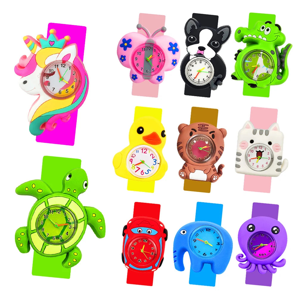 Slap Bracelet Clock Cartoon Kids Watches