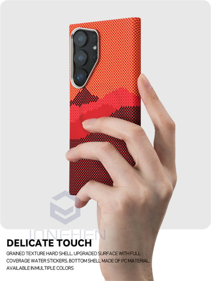 Ultra Slim Carbon Fiber Pattern Mganetic Samsung Cover