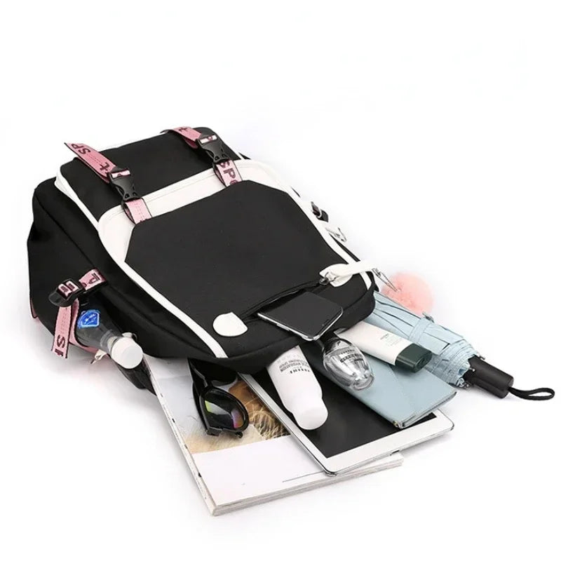 Large USB Port Canvas Schoolbag