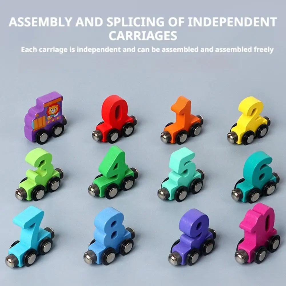 Wooden Magnetic Number Train Montessori Educational Toy For Toddlers