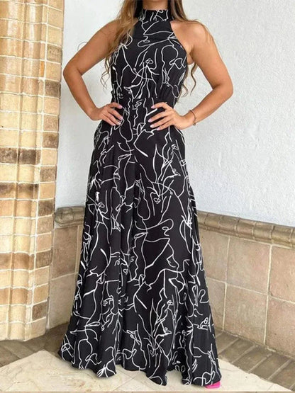 Elegant sleeveless off-shoulder long pants jumps