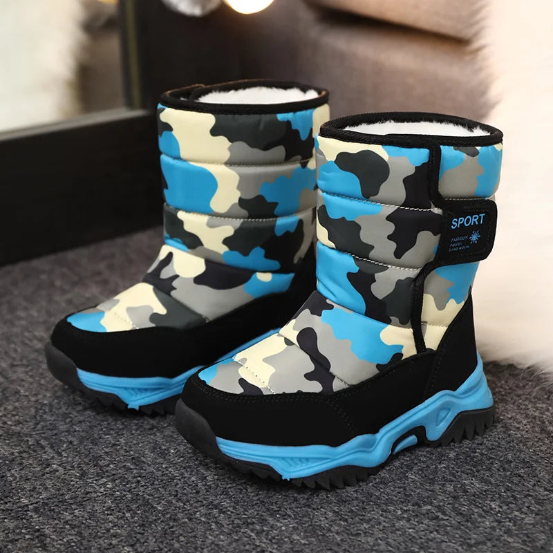 Winter Plush Waterproof Fabric Non-Slip Snow Boots
