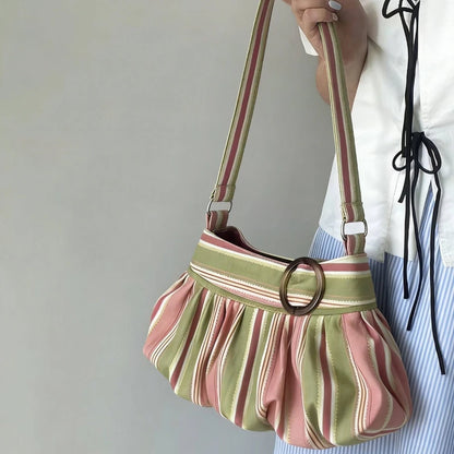 Sweet Y2k Simple Handbags Luxury Striped Leopard Shoulder Bags