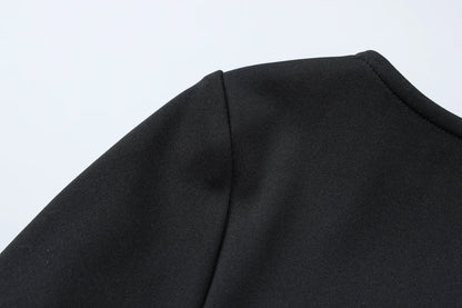 O-Neck Long Sleeves Ruffles Mini Dress