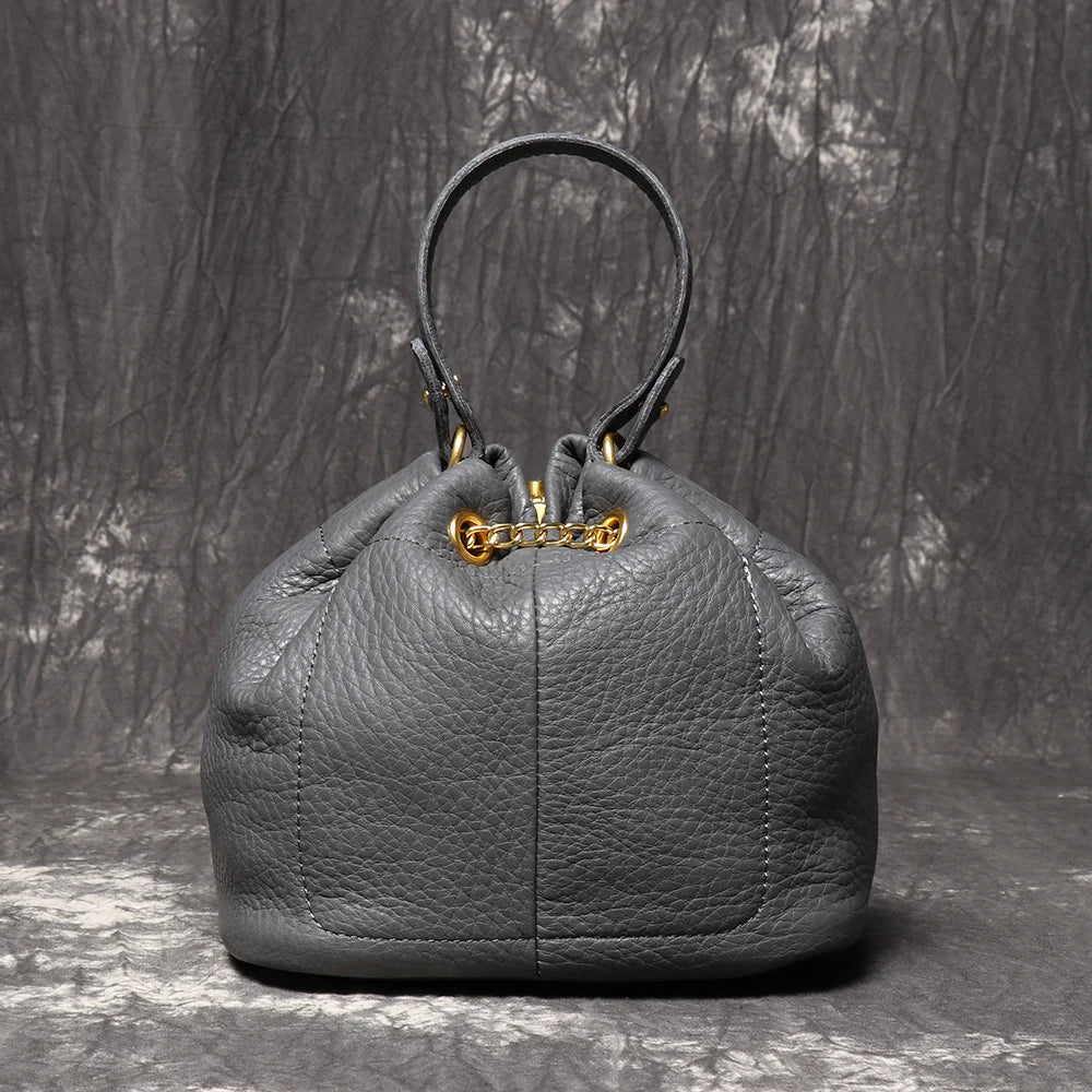 Genuine Leather Chain Crossbody Bag
