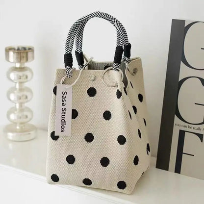 Versatile Cute Knitted Handbag With 3D Magnetic Snap Handbag Clutch Bag