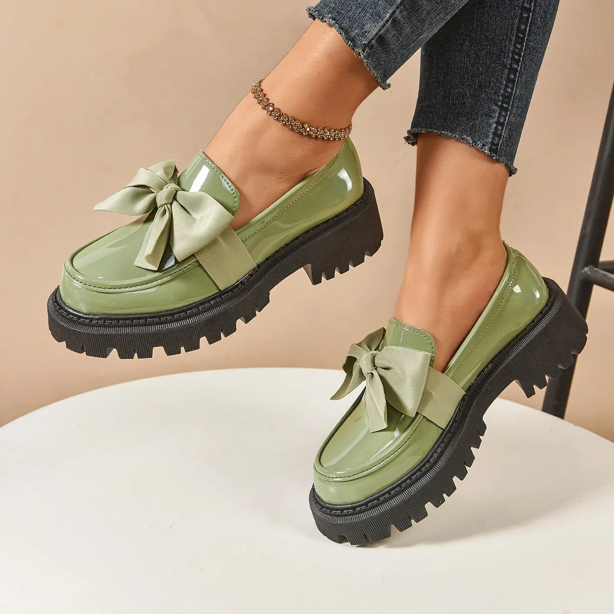 Plus Size Loafers British Style Platform Shoes