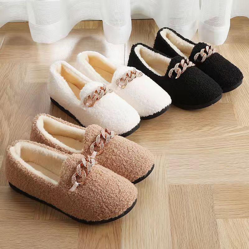 Warm Short Plush Lining House Slippers