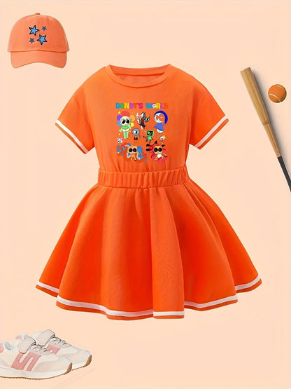 DADY'S WORLD Printed Baseball Skirt Set