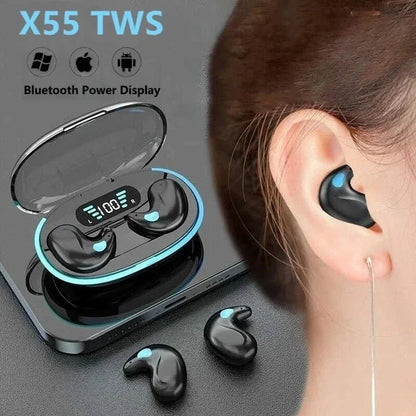 X55 Earphone Stereo Hidden Headsets Mini Headphones