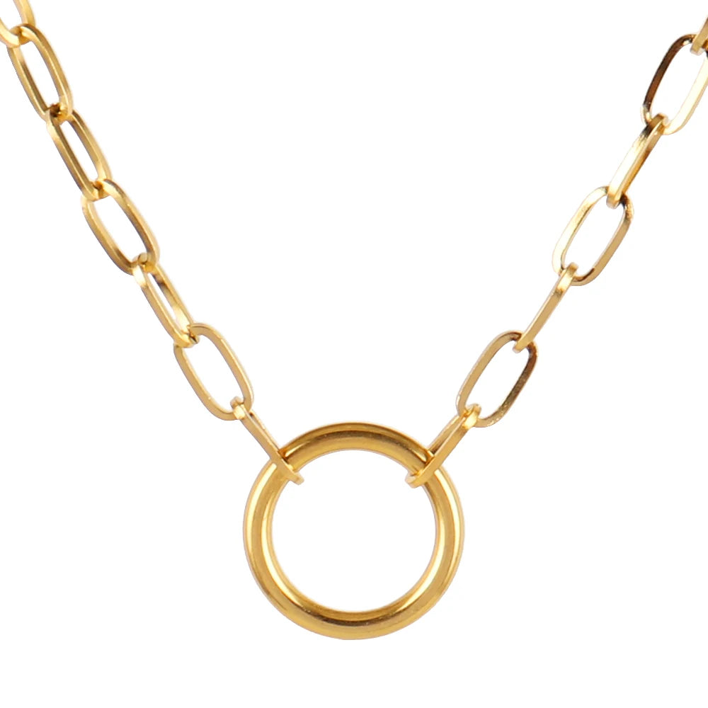 316L Stainless Steel Choker Heart Clavicle Chain Necklaces