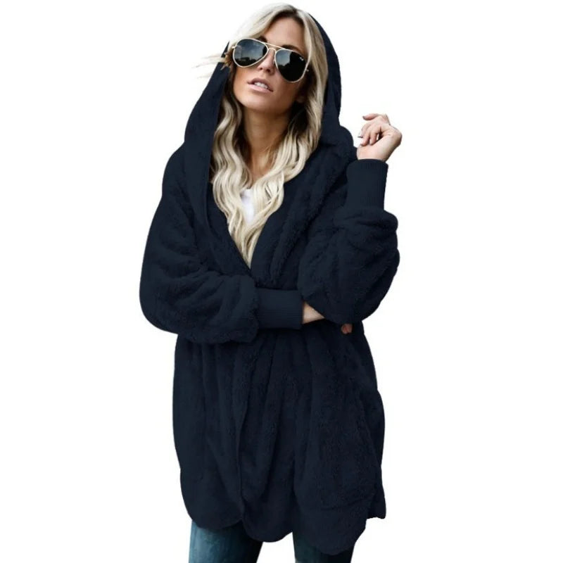 Sweatshirt Long Autumn Winter Long Sleeve Double Side Wear Flurry Loose Coats