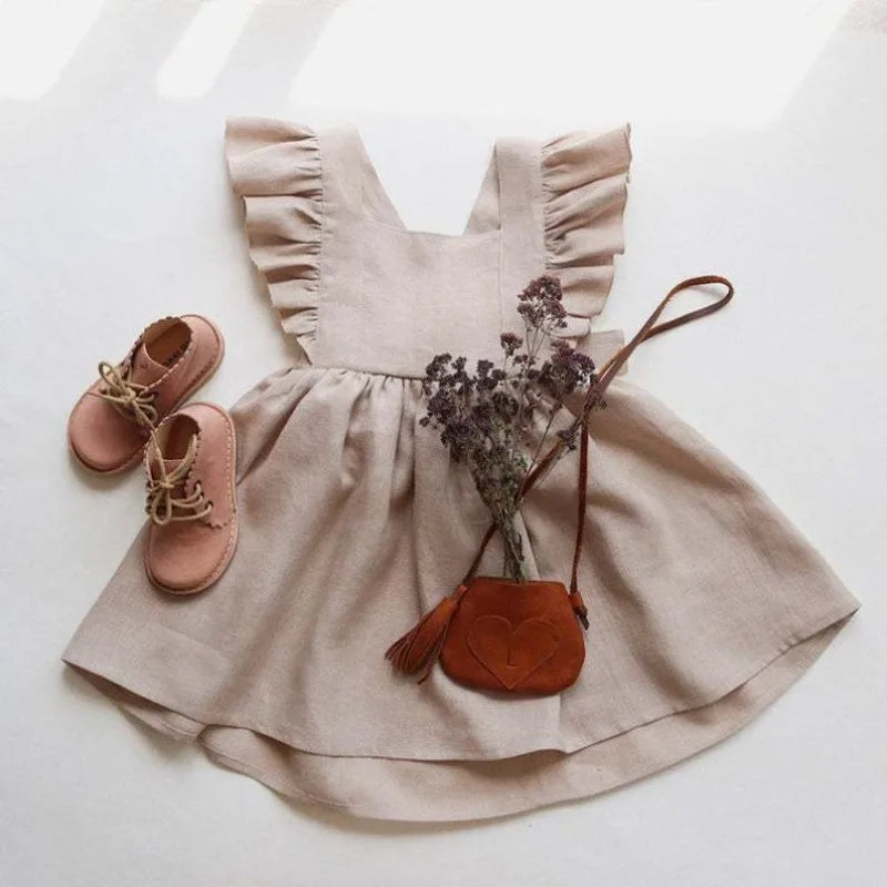 Summer Toddler Girl 100% Cotton Ruffles Baby Dress