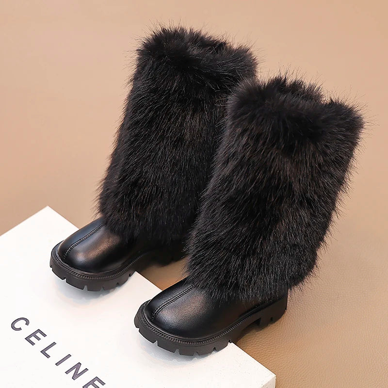 High Warm Princess Leather Soft Soled Anti-Slippery Boots