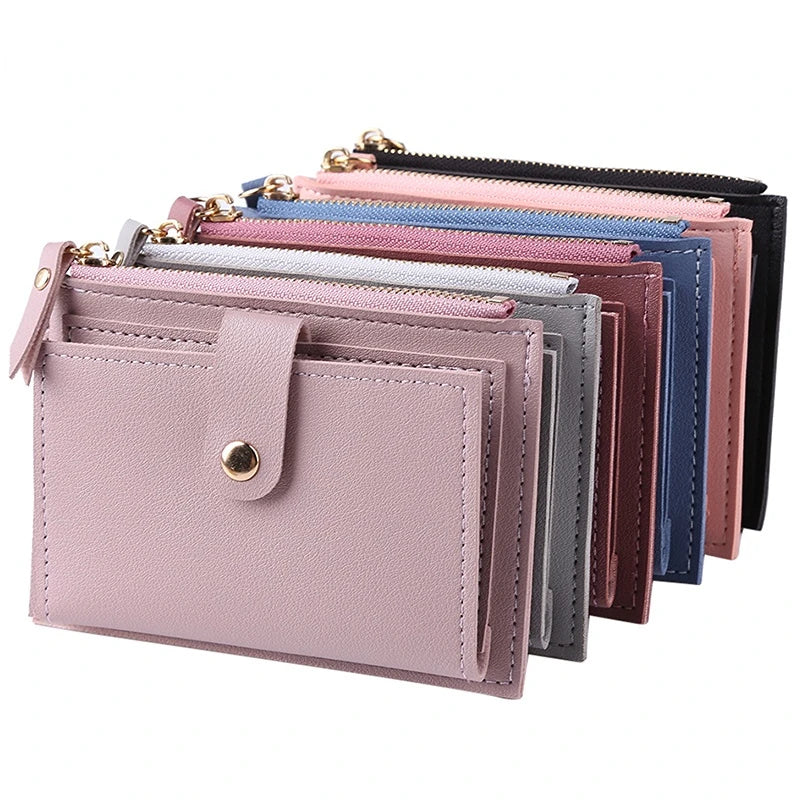 Leather Mini Multi-Cards Holder Short Wallets