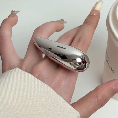 Luxury Punk Chunky Rings Vintage Geometric Large Water Drop Ring