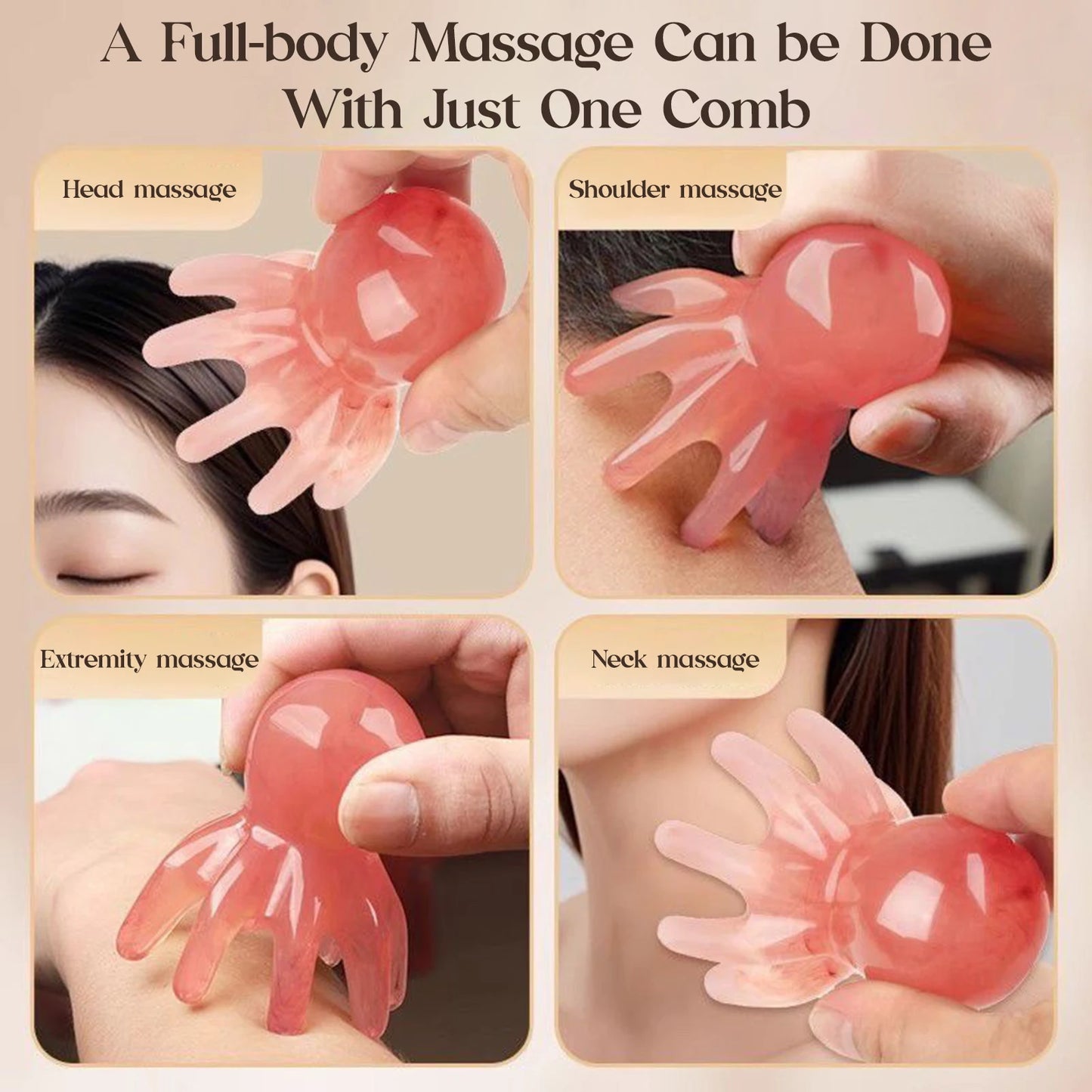 Octopus Head Massager Comb Head Meridian