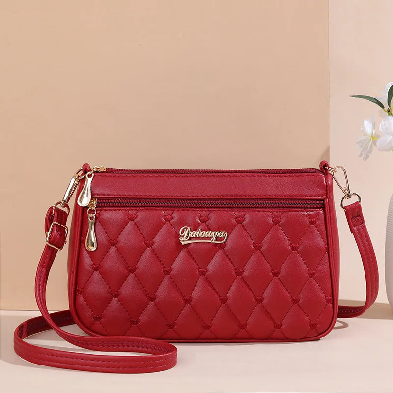 PU Leather Crossbody Large Capacity Embroidery Thread Small Handbags