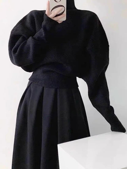 Loose Casual Versatile Long Sleeve Knit Sweater Pullovers