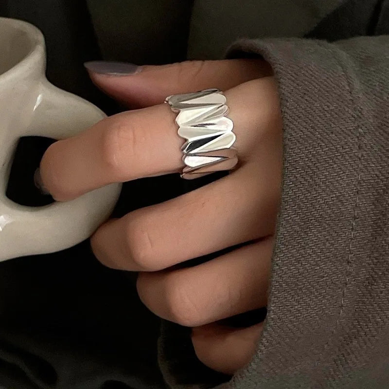 DANA 925 Sterling Silver Arched Wide Ring