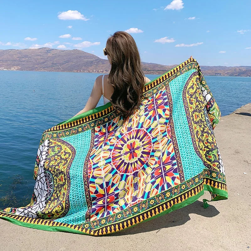 Travel Beach Sunscreen Scarva Bikini Large Shaw Swimsuit Cover-ups