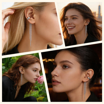 Ear Cuff Long Tassel Drop Earrings